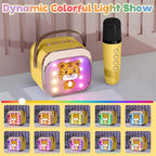 FLUESTON Mini Karaoke Machine for Kids Adults, Portable Bluetooth Speaker with 2 Wireless Microphones, Birthday Kids Gifts Toys for Girls Ages 3, 4, 5, 6, 7, 8, 9,10,11,12+ Years Old