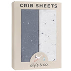 Ely’s & Co. Crib Sheets, Baby Boy Fitted Crib Mattress Sheet Set, 2 Pack, 100% Jersey Knit Cotton, Infant and Toddler Nursery Bedding, Celestial Blue Print, 28” x 52”