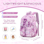 Kids Backpack for Girls School Bags for Middle School Students Book Bag for Elementary Primary Kawaii Ita Backpack, Purple Butterfly