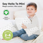 Mini Toddler Pillow with Pillowcase - 9x13 My Little Dreamy Travel Kids Pillow for Sleeping, Toddler Bed, Small, Tiny, Organic Cotton Pillowcase, Soft & Breathable, Kids 2-4 Years Old(Bumble Bear)