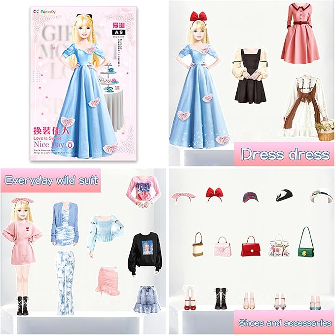 Magnetic Dress Up Paper Dolls for Girls Ages 4-7, Pretty Princess Game Paper Dolls Dress Up Toys, Creating Imaginative Birthday Gifts