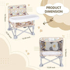 Portable Booster Seat,Toddler Baby Seat with Tray for Dining Table Compact Floor Chair for Camping Lawn Beach Babies Travel 6-36 Months