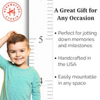 Wooden Ruler Growth Chart for Kids, Boys and Girls - Height Chart & Height Measurement for Wall - Kids Nursery Wall Decor and Room Hanging Wall Decor - Love Grows Here - White