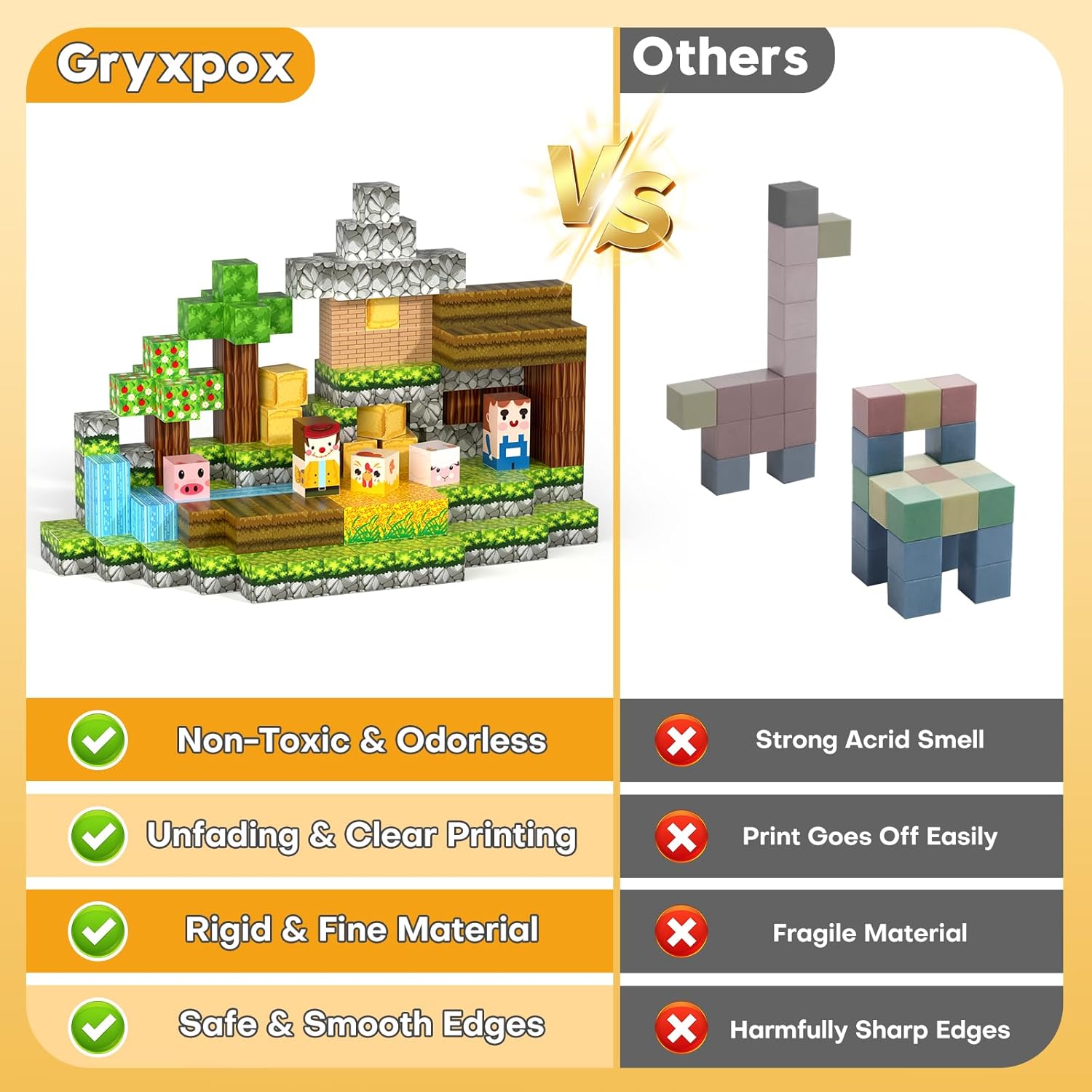 Magnetic Blocks, Magnetic Building Blocks 100pcs Gryxpox-STEM Toys for Kids Ages 3+, Magnet Tiles with Forest Animals Blocks Set, Educational Sensory Toys for Toddlers, Boys & Girls–Creative Game Gift