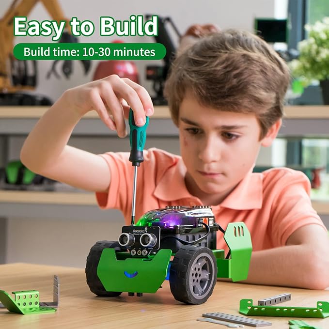 Q-Scout STEM Projects for Kids Ages 8-12, Coding Robot, Learn Robotics, Electronics and Programming Based on Scratch, Arduino and Python, Learning & Education Toys, Gifts for Boys and Girls