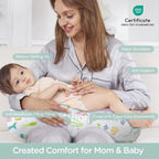 Little Grape Land Nursing Pillow for Infants, Breastfeeding Pillows, Baby Support Pillow for Nursing, Bottle Feeding, Tummy Time with Machine Washable Cover & Breathable Filling, Ocean Word