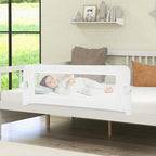 HONEY JOY Bed Rail for Toddlers, Extra Long, Foldable Portable Swing Down Safety Bed Guard Rail, Toddler Bed Rails for Crib, King Queen Full Twin Size Bed Mattress (White, 2 Pack, 47 Inch)