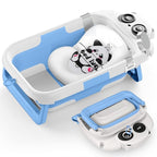 Foldable Baby Bathtub, Lightweight Bathtub for Infants to Toddlers with Soft Cushion & Thermometer, Portable Baby Tub Newborn to Toddler 0-24 Months(Blue)