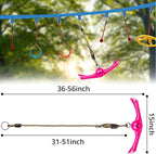 Ninja-Twister Swing Spins Set: Slackline Attachments - 360° Handle Twist-Spin Flips Toy Activate Ninja Powers - Ninja Warrior Accessories - Kids Ninja Hang Toys for Playground Backyard,Pink