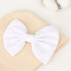 BQUBO Newborn Baby Hats Mittens Set Hospital Hat Beanie Infant Bow Hats Baby Gloves No Scratch Mittens for 0-6 Months