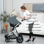 Car Seat Cover Baby for Nursing, Baby Breastfeeding Cover Carseat Canopy Covers, Solid Color Multi-use Nursing Cover for Babies (Neutral Grey)