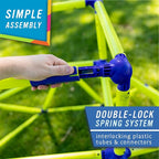 Eezy Peezy Monkey Bars Climbing Dome - Sturdy & Portable Jungle Gym for Kids, Backyard Playset for Toddlers, Active Outdoor Fun for Kids Ages 3 to 8 Years Old, Lightweight & Easy Assembly, Green/Blue