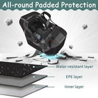 Car Seat Travel Bag Fit Graco SnugRide 35 Lite and Base, Chicco KeyFit 30 and Base, Car seat Bags for Air Travel, Padded Infant Carrier Bag with side pocket and Protective Feet, Extra small Bag