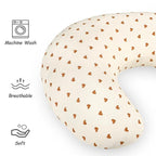 Hooyax Muslin Nursing Pillow Cover, Feeding Pillow Slipcover for Breastfeeding Moms, Soft and Breathable Infant Pillow Cover for Baby Boy and Girls (Heart)