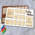 Personalized My First Year Photo Frame | 12 Months Picture Frame For Baby First Year | Displays Two 4x6 Photo and Eleven 2x3 Pictures | Birthday Party Decor Newborn Memory Keepsake, Style MP1