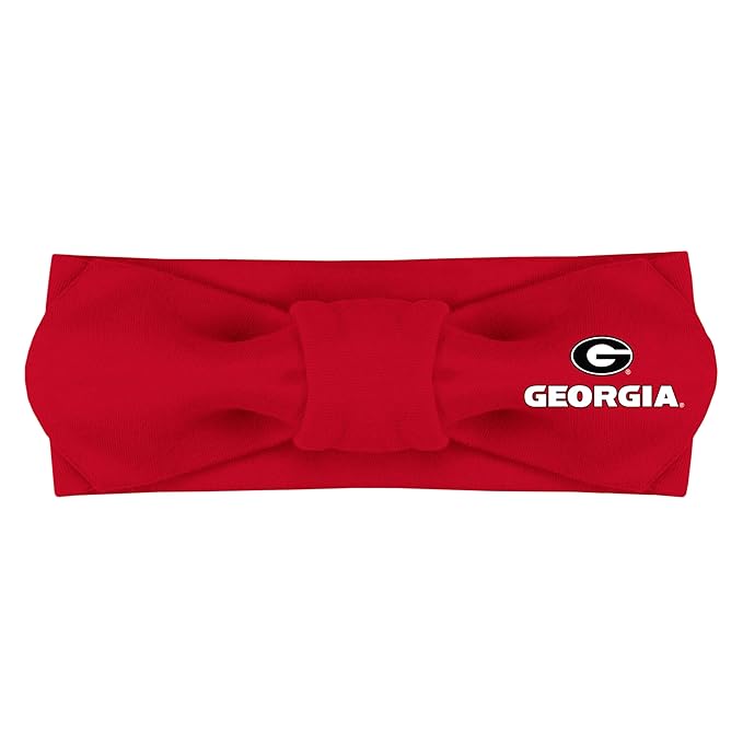 Creative Knitwear Georgia Bulldogs Infant Girls Red Solid Hair Knot Headband Embroidered Logo - Size Newborn - 4T