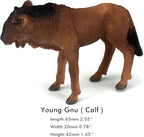 FUNSHOWCASE African Jungle Animals Young Wildebeest Calf Toy Figure Realistic Plastic Figurine Height 1.8-inch
