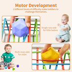 Baby Sensory Activity Toys for 1 Year Old Boy Girl Gifts, Sensory Shape Sorter Cube with Soft Textured Balls for 6 12 18 Months Infants Motor Skills Early Development, Toddlers 1 2 Birthday Gift