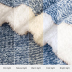 WRENSONGE Throw Blanket Cationic Dyeing Blue Soft Cozy Fluffy Warm Hand Made Weave Throw Blankets for Couch, Sofa, Chair, Bed, Camping, Picnic, Travel Lightweight Bed Blanket - 60"*80"