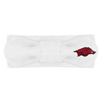 Creative Knitwear Arkansas Razorbacks Infant Girls White Solid Hair Knot Headband Embroidered Logo - Size Newborn - 4T