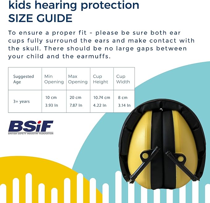 BANZ Kidz Earmuffs 2 Years & Older - Loud Noise Cancelling Kids Headphones & Toddler Ear Muffs, Size Adjustable