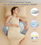 Pregnancy Pillows for Sleeping, Memory Foam Maternity Pillow Support for Back Belly HIPS, Adjustable Travel Wedge Pillow for Pregnant Women, Side Spleeping Pregnant Pillows with Cooling Pillowcase