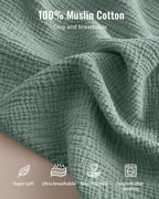 Blissful Diary Muslin Baby Changing Pad with Waterproof Lining Foam, Diaper Changing Table Pad with Cover for Dressers (Roman Green, Avocado)