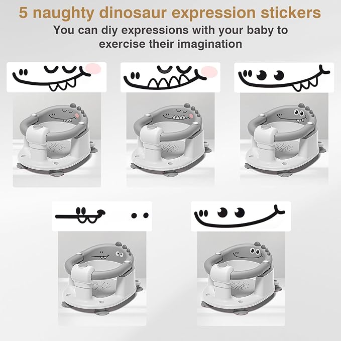 Baby Bath Seat for Babies 5 Months & Up - Non-Slip Bath Seat for Sitting Up, Soft Cushion & Compact Design, Toddler Bathtub Seat