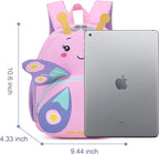 3D Butterfly Toddler Backpack - Cute Animal Cartoon Mini Travel Bag for Girls 1-3 Years,Waterproof Kids Preschool Backpack with Personalized Design (Butterfly Style)