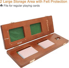 Cribbage Board Game Set 3 Tracks, Plusvivo Solid Oak Wood Cribbage Boards Unique with 9 Metal Pegs & 2 Storage Area, 15.5 X 4.9 X 1.2 in Travel Portable Cribbage Game Sets for Family