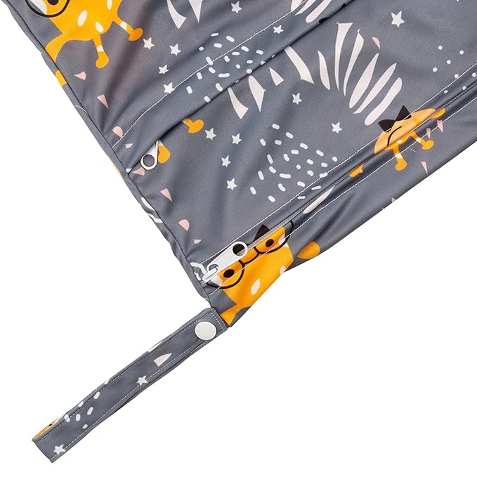 ALVABABY 2pcs Cloth Diaper Wet Dry Bags Waterproof Reusable with Two Zippered Pockets Travel Beach Pool Daycare Soiled Baby Items Yoga Gym Bag for Swimsuits or Wet Clothes LZ1920