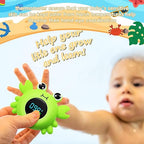 b&h Baby Bath Thermometer with LED Display, Newborn Water Temp Thermometer, Safety Water Sensor for Infants, Color-Coded Alerts, Tub Temperature Monitor, Cute Floating Bath Toy, Crab (Green)