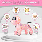 Dwi Dowellin Robot Dog for Kids 8-12,Remote Control Smart Robotic Dogs Pet Puppy Robotic Toy,Interactive Touch Walking Talking Toys for Boys Girls Christmas Birthday Gifts(Pink)