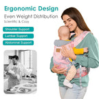 Baby Carrier Newborn to Toddler, Ergonomic Adjustable Toddler Carriers for 7-66 Lbs, Cozy Lightweight Infant Carrier with Neck Support, Baby Holder Carrier with Lumbar Support for Mom Dad