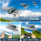 Drone with Camera, Drones for Adults and Beginners, 1080P HD FPV Foldable Mini Drones for Kids, with 2 Batteries, Carrying Case, Trajectory Flight, Gravity Control, One-Key Takeoff/Landing, 360° Flip, Toys for Gift