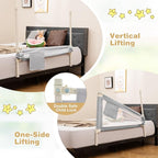 HONEY JOY Bed Rail for Toddlers, 47-Inch Extra Long, Portable Safety Bed Guard Rail w/Side Pocket, Toddler Bed Rails for Crib, King Queen Full Twin Size Bed Mattress (Gray)
