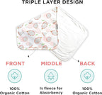 Premium 5-Pack Large Organic Cotton Burp Cloths – 3 Layers, Ultra Soft & Absorbent Burping Towel, Shoulder Towel & Hand Towel