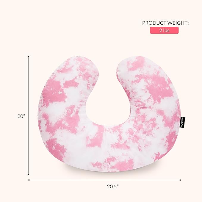 Dream On Me Beeboo Nursing Pillow and Positioner, Breastfeeding and Bottlefeeding Pillow, Removable and Washable Pillow Cover, Soft and Breathable Fabric, Pink