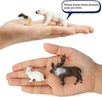 Toymany 14PCS Mini Arctic Animals Figurines Set, Polar Animals Toys with Polar Bear, Caribou, Penguin, Walrus, Wolf Figurines Cake Toppers Birthday Easter Gifts for Preschool Kids