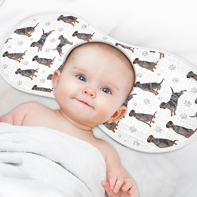 4 Pack Muslin Burp Cloths Great Dane Dogs White Cotton Baby Burp Cloths Ultra Absorbent and Soft Burping Cloth for Newborn Babies Boys Girls 22x11 Inch