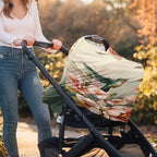 Binienty Car Seat Covers for Babies, Hummingbird Flower Design,Floral Nursing Cover Breastfeeding Scarf, Stretch Baby Carseat Canopy