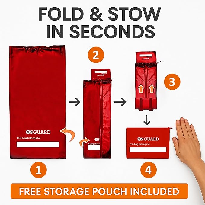 ONGUARD Waterproof Single and Double Stroller Bag for Airplane - Travel Stroller Cover for Air Travel and Storage - Gate Check Bag Backpack- Baby Airplane Essentials - Red