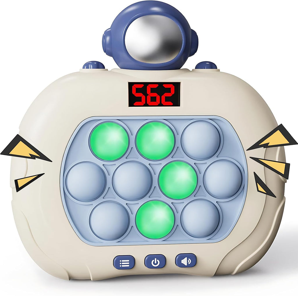 Upgraded Fast Push Game Popping Fidget Toys for Kids, Funny Toys with LED Screen for Kids 3-12, Birthday Gifts for Girls and Boys Bubble Stress,Handheld Puzzle Game Sensory Toys (Astronaut)