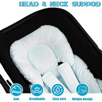 GFU Infant Car Seat Insert Head and Body Support, Reversible Newborn Insert for Carseat with Strap Pads, Soft Stroller Cushion Pillow Insert for Boys and Girls, Fits for Stroller, Swing, Lightblue