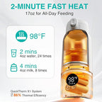 Koalababy Portable Bottle Warmer for Travel – Baby Bottle Warmer with Fast Heating, 17oz Large Capacity Milk Warmer for Breastmilk, Formula, Water, IPX6 Washable, for Car, Airplane & Outdoor Travel