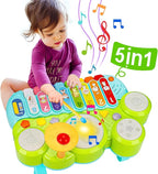 Baby Musical Toys 3 in 1 Piano Keyboard Xylophone Drum Set for 1 Year Old Girls Boys Toys Age 2 Music Instrument Learning Toys Toddlers 1-3 0-2 First Birthday Gift Infant Baby Toys 6 9 12 18 Month