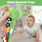 Baby Toys 6-12 Months Music Caterpillar Infant Toys Stuffed Animals 0-3-6 Months Tummy Time Teething Sensory Toys with Mirror Rattle&Pull String for Boys Girls Birthday Gifts|Green,Knot Limb