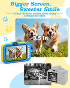 Kids Camera, 48MP 1080P Digital Camera for Kids with 3.5 Inch Big Screen, 10X Zoom, Selfie & Video, 32GB SD Card, 1200mAh Battery, Christmas Birthday Gifts for Boys Girls Ages 3-12 (Blue)