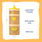 Whiskware Paw Patrol Stackable Snack Containers for Kids and Toddlers, 3 Stackable Snack Cups for School and Travel, Rubble