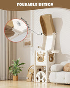 XJD 7 in 1 Toddler Slide, Kids Indoor Slide for Toddlers 1-3, New Upgrade with Golf, Basketball Hoop for Indoor Outdoor Playset,Toddler Playground (White Brown)